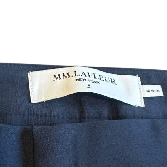 MM Lafleur Navy Trouser Pants Skinny Ankle Length Stretch Office Size 4 Women's - Picture 13 of 13